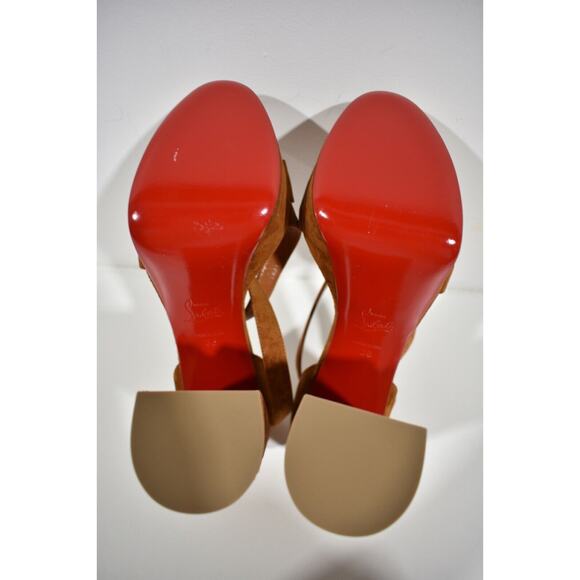 Christian Louboutin Movida Sandal 130 Foxy Brown Suede Platform Heel Pump 38 - Picture 11 of 11